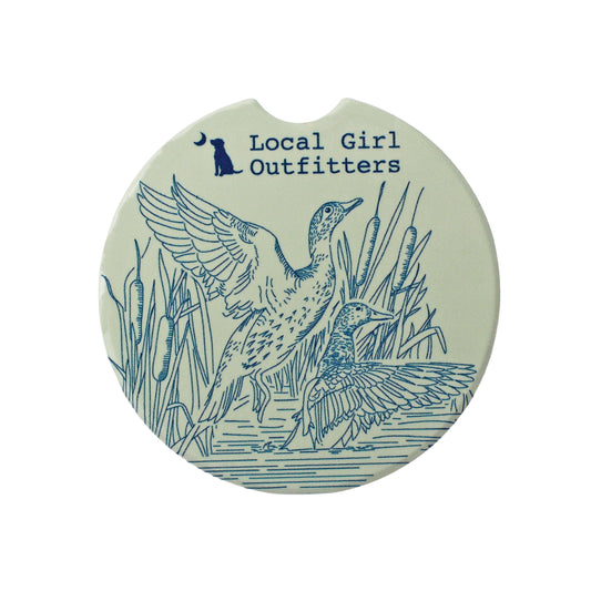 Local Girl Landscape Lines Car Coaster - Silver