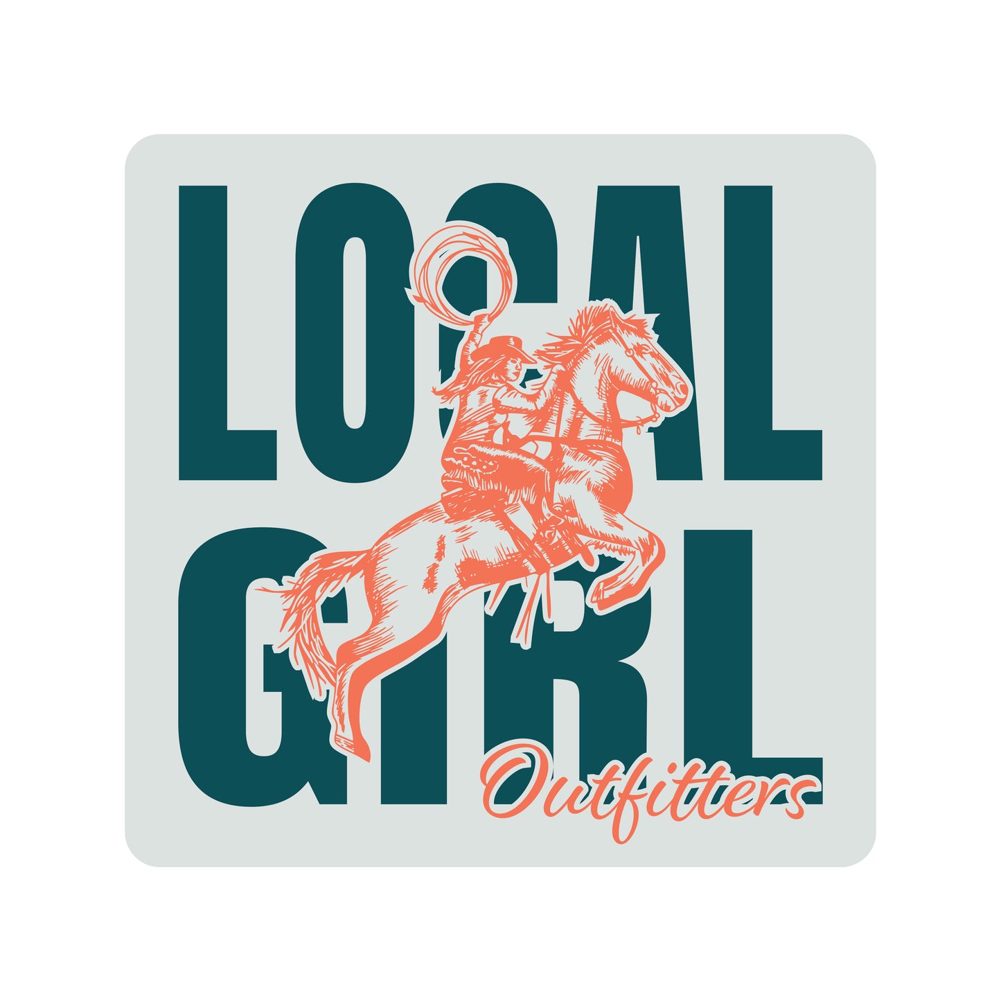 Local Girl Giddy Up Decal - Silver