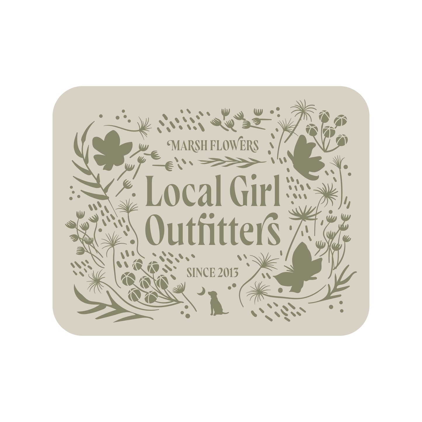 Local Girl Marsh Flowers Decal - Light Sand