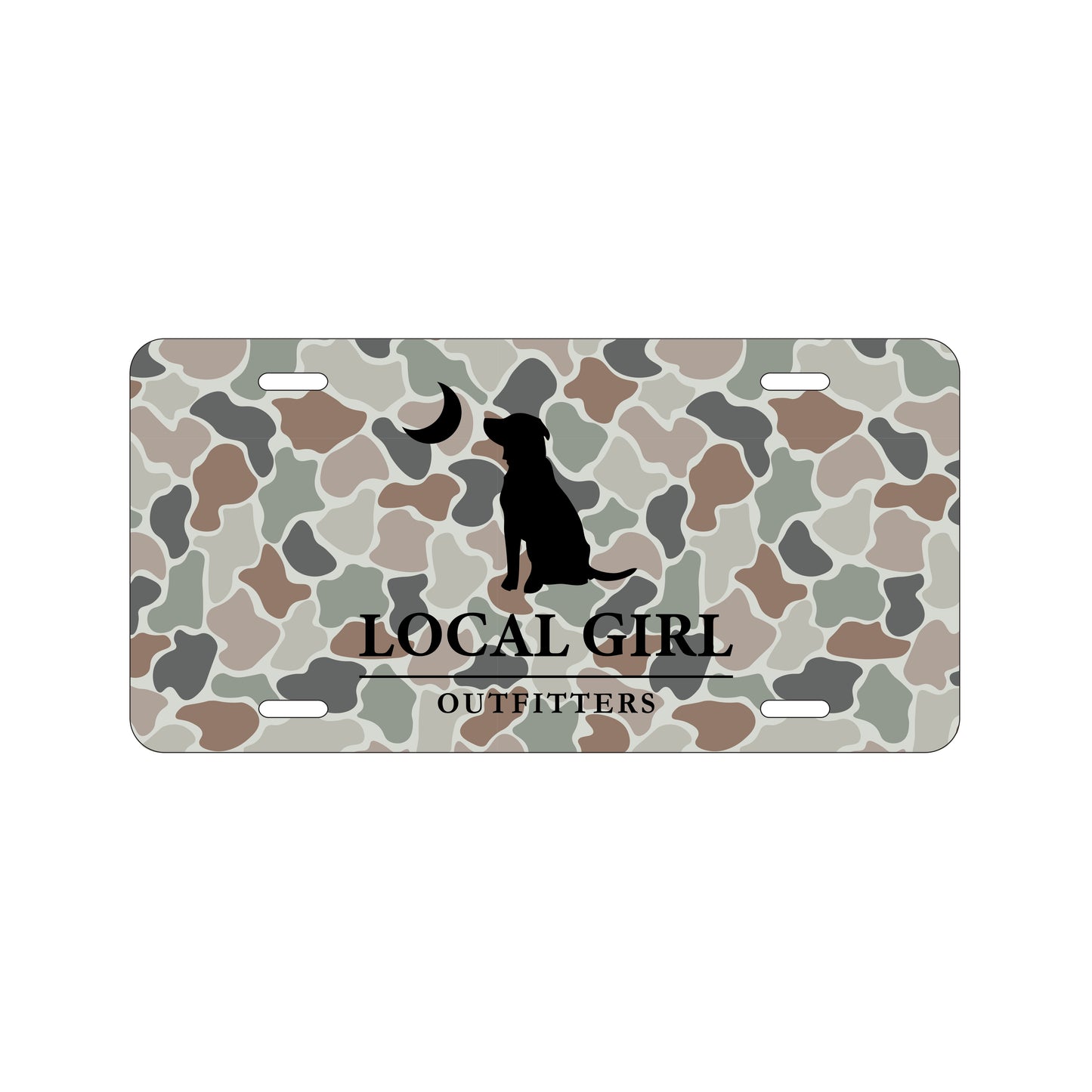 Local Girl License Plate - Forest Camo Flora