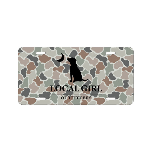 Local Girl License Plate - Forest Camo Flora
