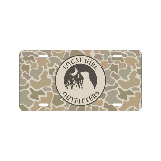 Local Girl License Plate - Forest Camo Desert