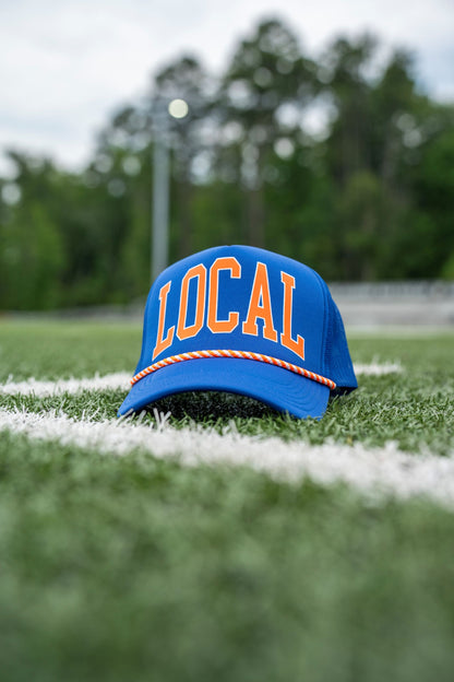 Local Girl Collegiate Foam Trucker Hat - Core Blue/Orange