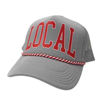 Local Girl Collegiate Foam Trucker Hat - Gray/Crimson
