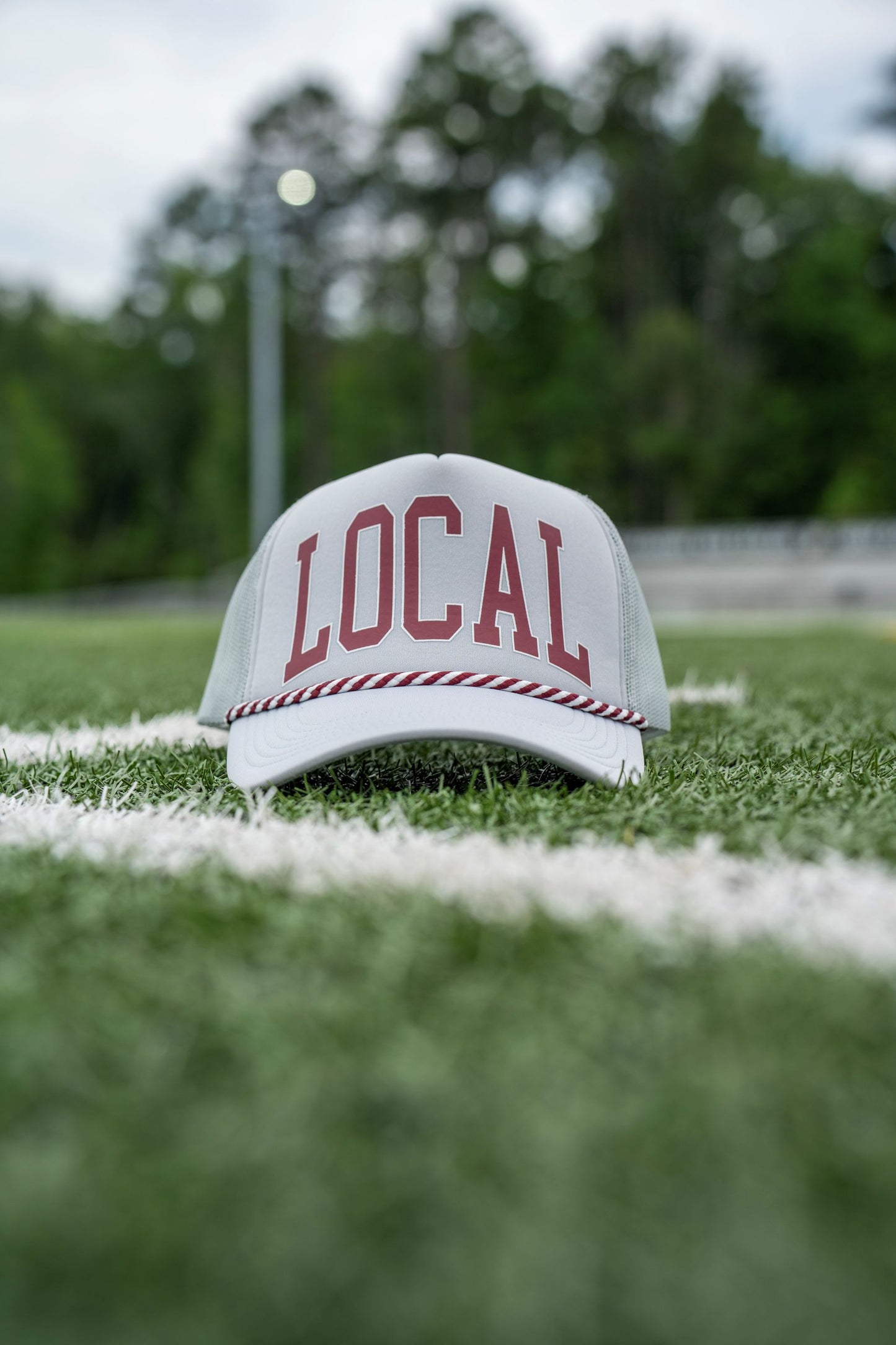 Local Girl Collegiate Foam Trucker Hat - Light Gray/Maroon