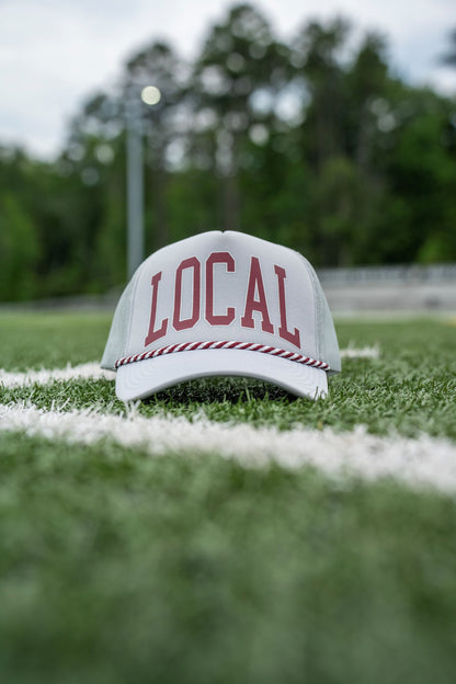 Local Girl Collegiate Foam Trucker Hat - Light Gray/Maroon