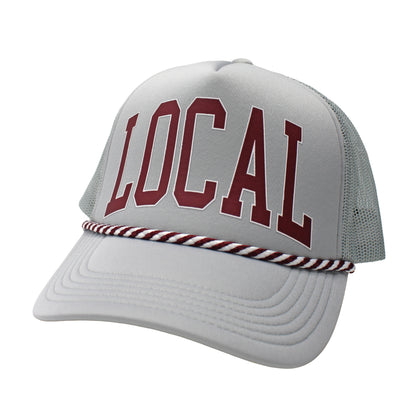 Local Girl Collegiate Foam Trucker Hat - Light Gray/Maroon