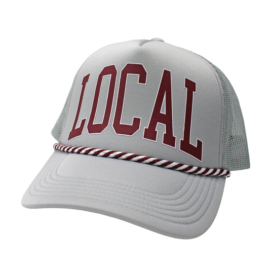Local Girl Collegiate Foam Trucker Hat - Light Gray/Maroon