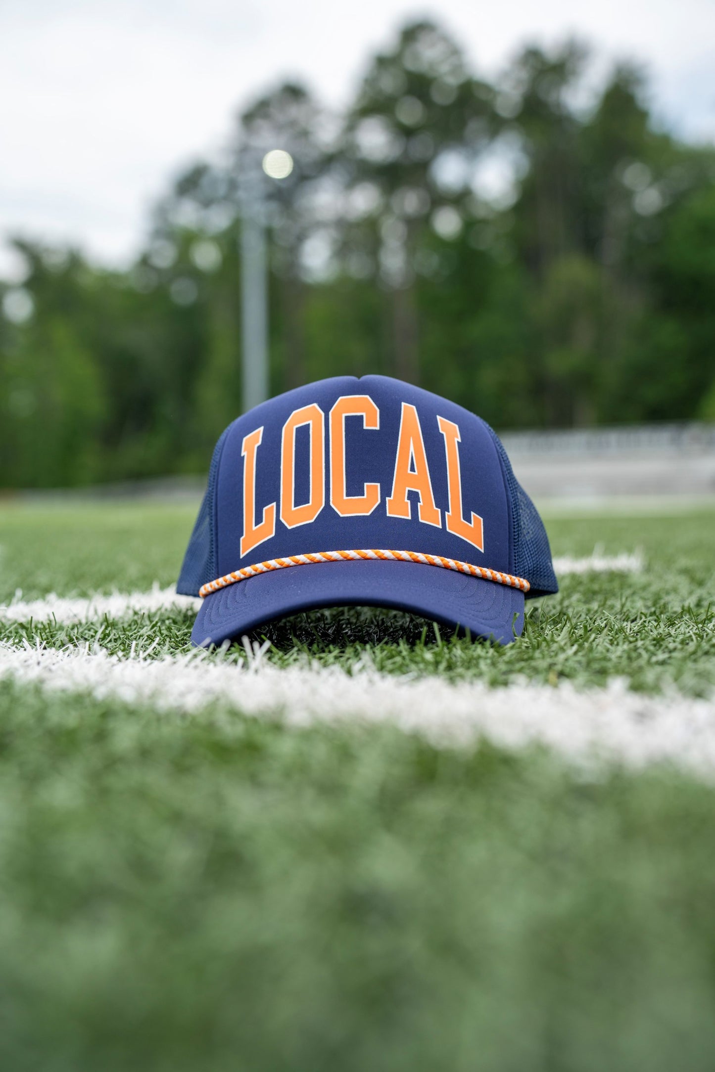 Local Girl Collegiate Foam Trucker Hat - Navy/Orange