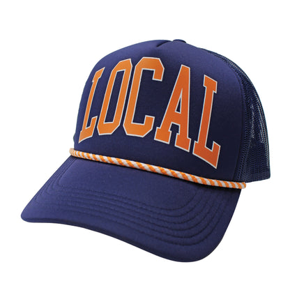 Local Girl Collegiate Foam Trucker Hat - Navy/Orange