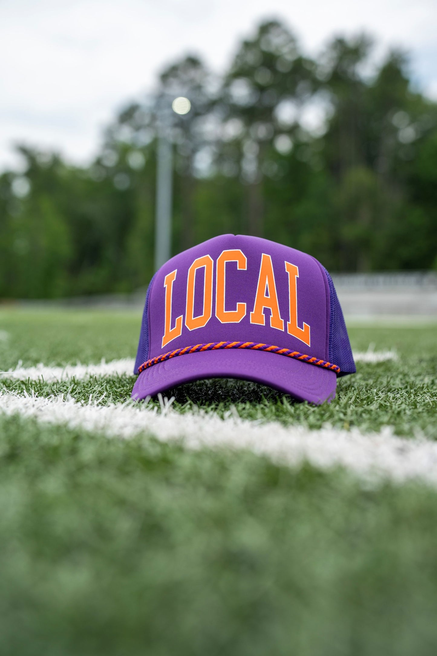 Local Girl Collegiate Foam Trucker Hat - Purple/Orange