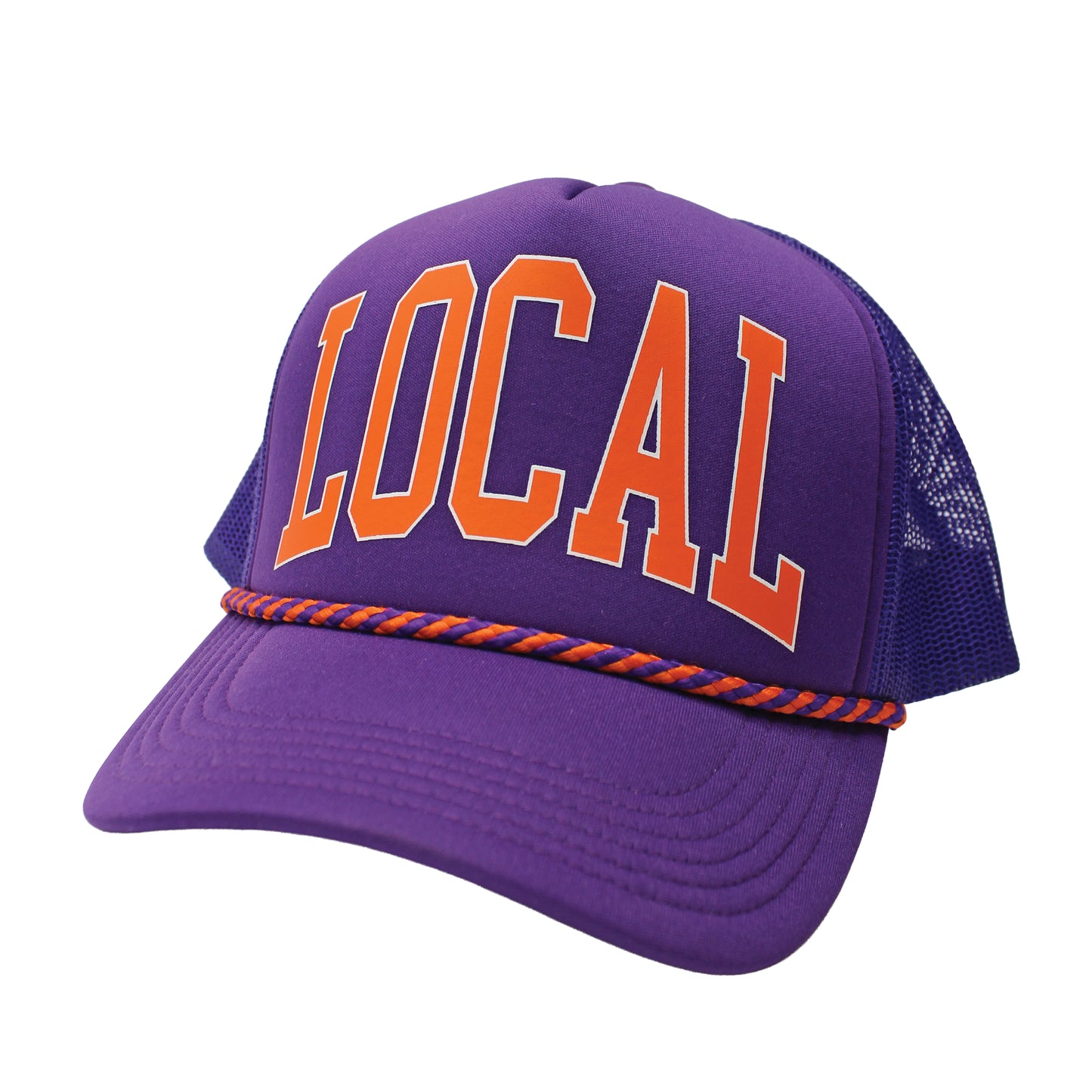 Local Girl Collegiate Foam Trucker Hat - Purple/Orange