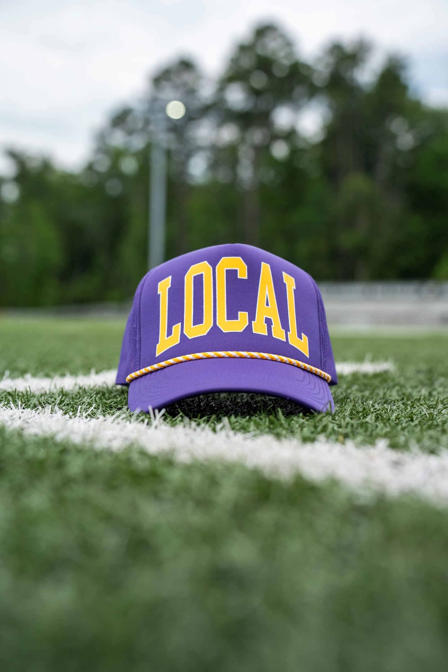 Local Girl Collegiate Foam Trucker Hat - Purple/Yellow