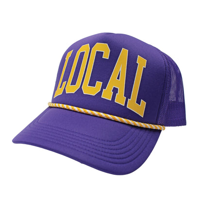 Local Girl Collegiate Foam Trucker Hat - Purple/Yellow