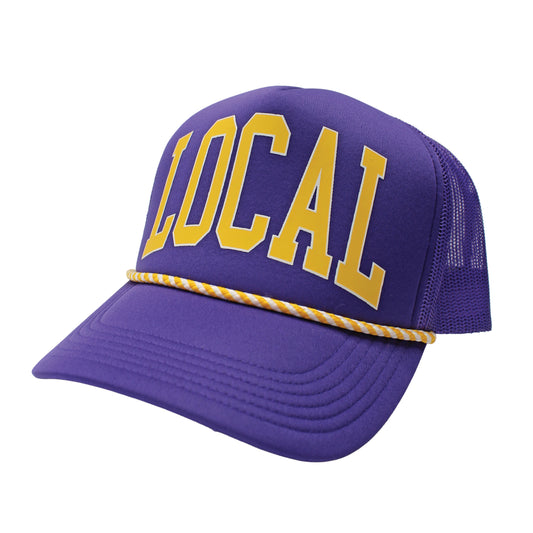 Local Girl Collegiate Foam Trucker Hat - Purple/Yellow