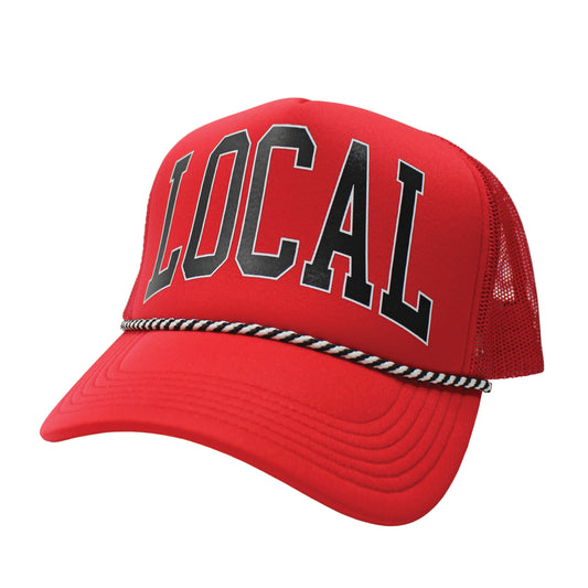 Local Girl Collegiate Foam Trucker Hat - Red/Black