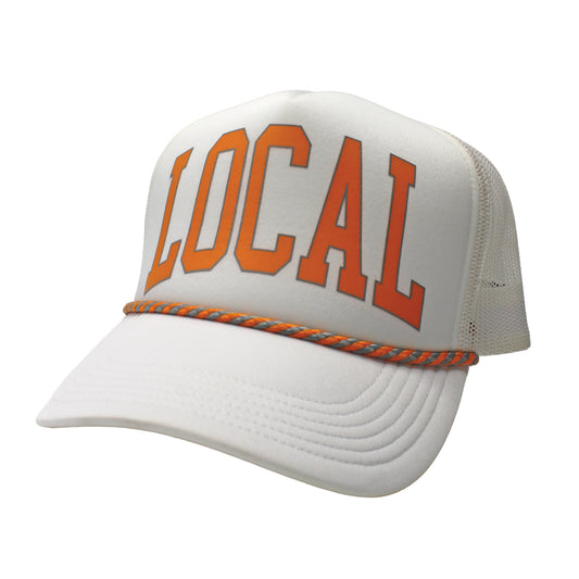 Local Girl Collegiate Foam Trucker Hat - White/Big Orange