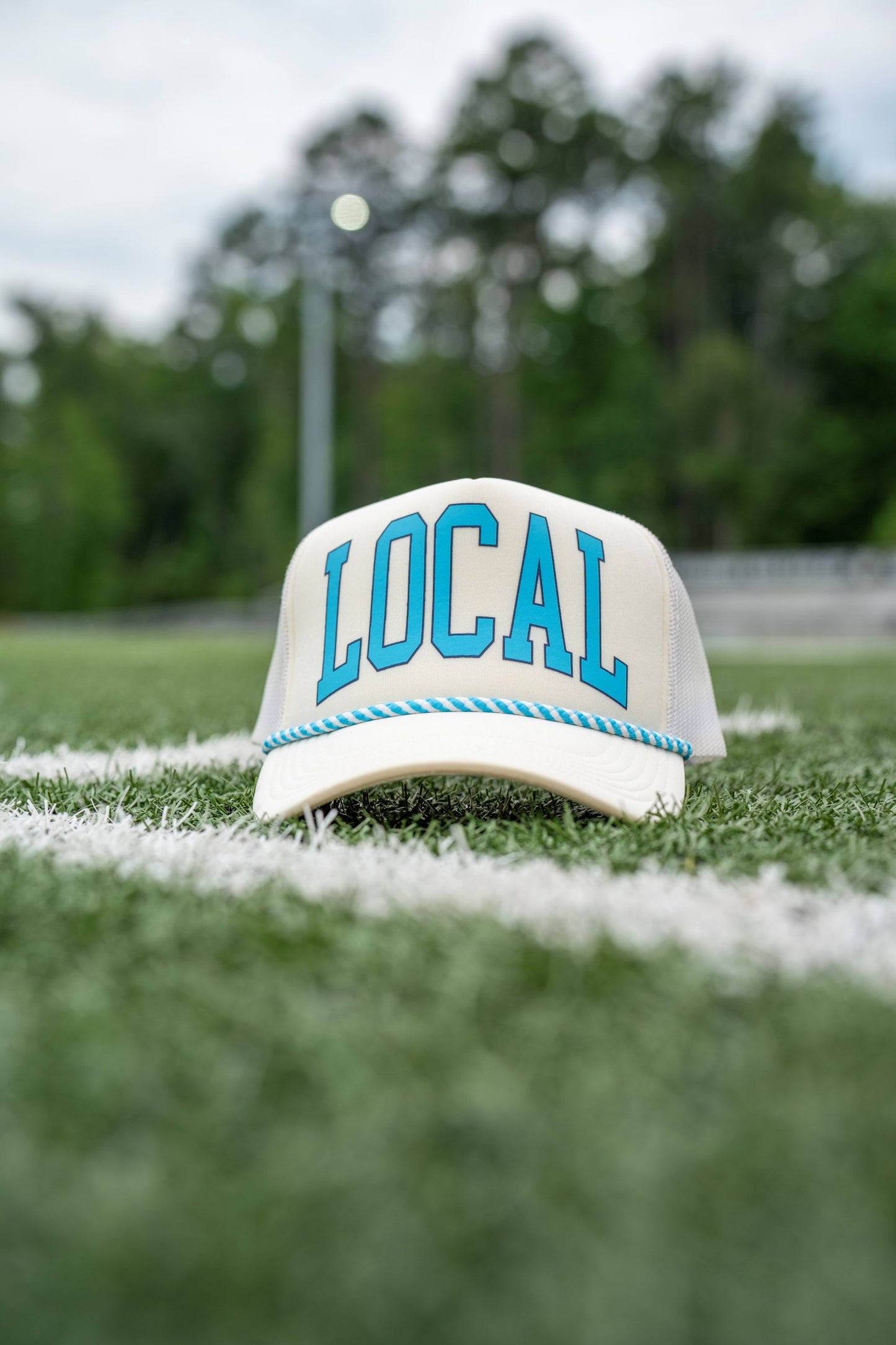 Local Girl Collegiate Foam Trucker Hat - White/Carolina Blue