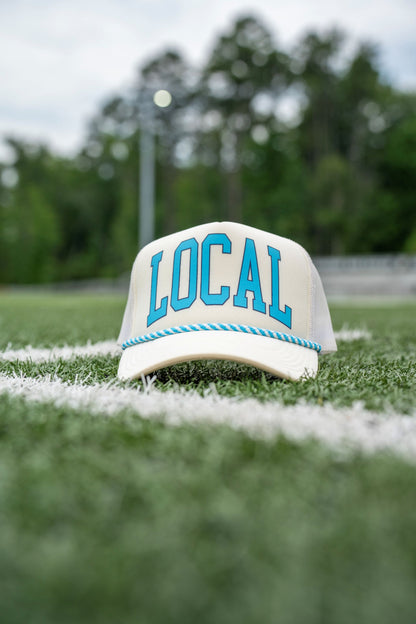Local Girl Collegiate Foam Trucker Hat - White/Carolina Blue