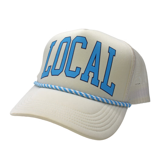Local Girl Collegiate Foam Trucker Hat - White/Carolina Blue