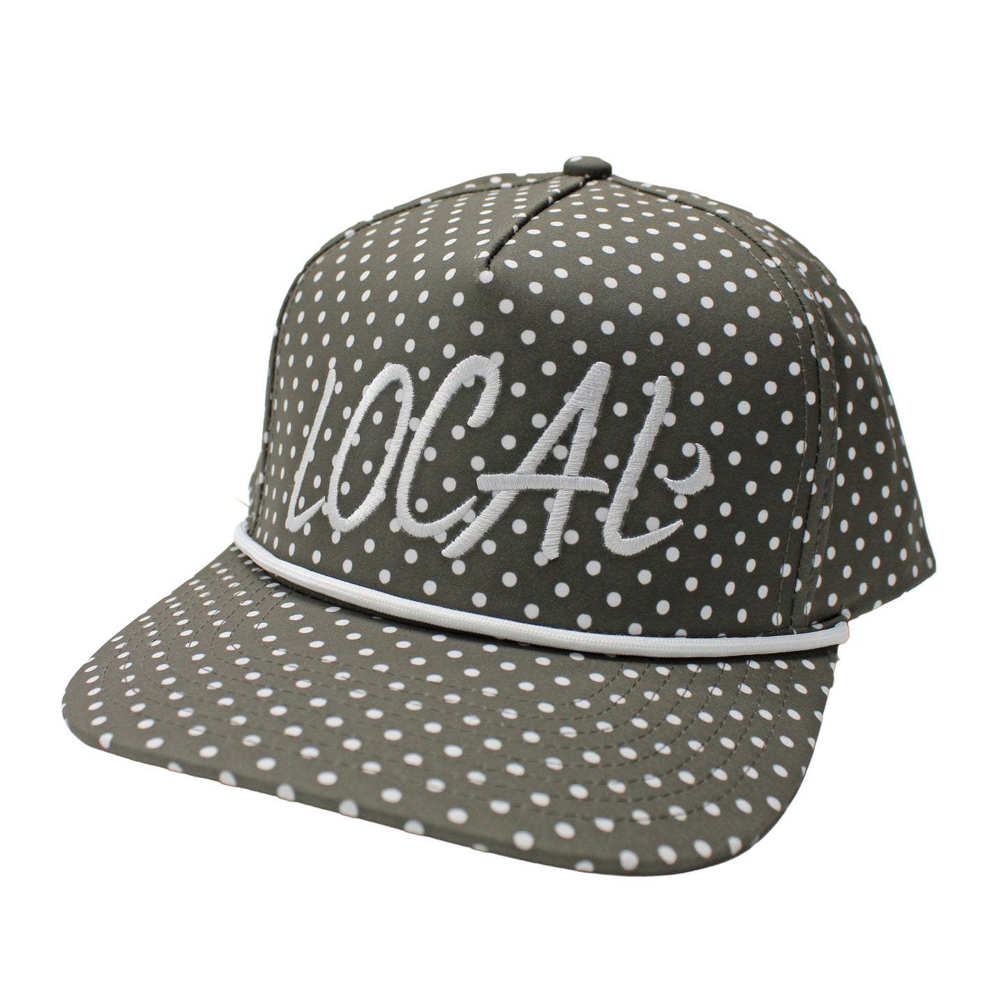 Local Girl Local Marker Rope Hat - Olive Polka Dots