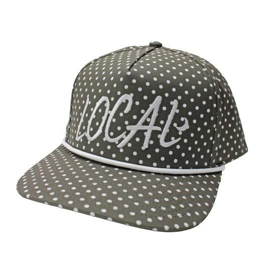 Local Girl Local Marker Rope Hat - Olive Polka Dots