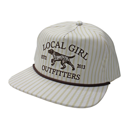 Local Girl Original Spotter Low Profile Rope Hat - Light Khaki Stripes