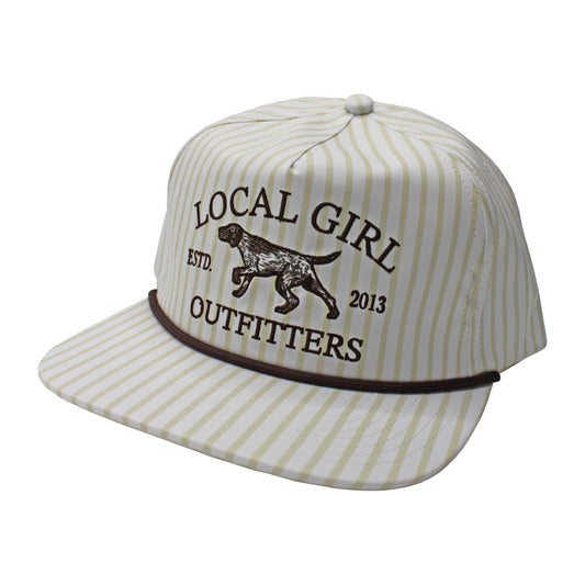 Local Girl Original Spotter Low Profile Rope Hat - Light Khaki Stripes