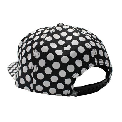 Local Girl Big Patch Low Profile Rope Hat - Black Polka Dots