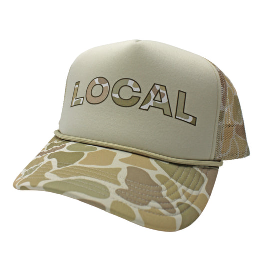 Local Girl Local Camo Desert Foam Trucker Hat - Forest Camo Desert