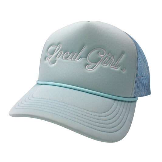 Local Girl Moon Foam Trucker Hat - Baby Blue