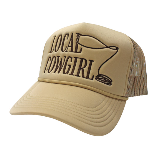 Local Girl Lasso Foam Trucker Hat - Khaki