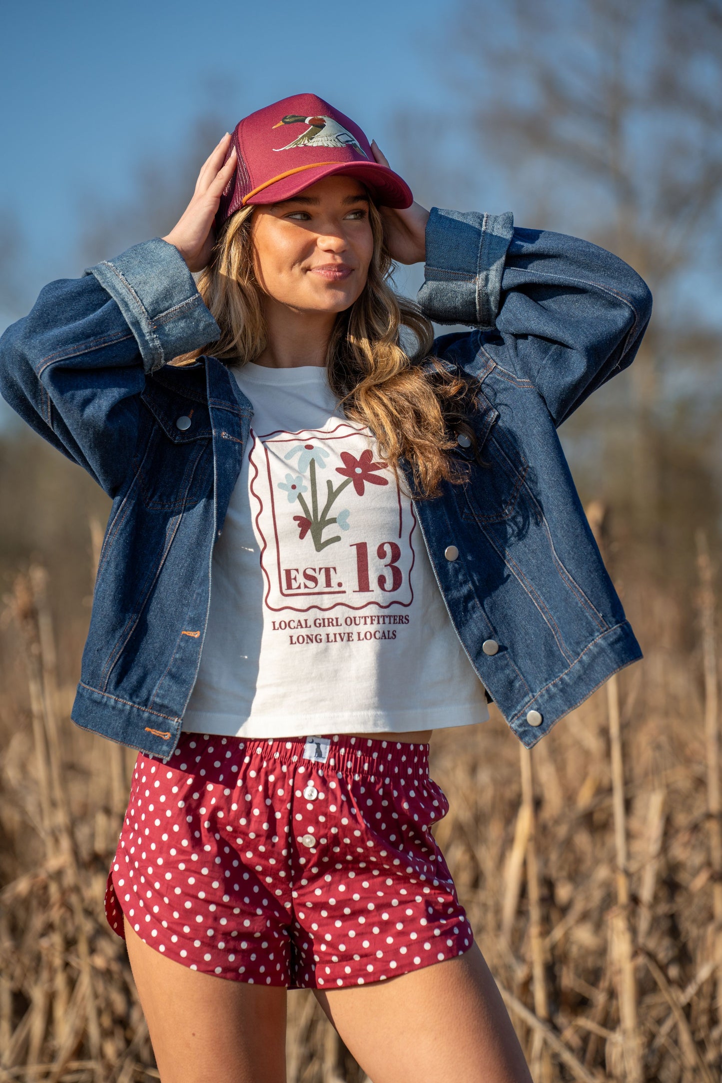 Local Girl Flying Fowl Foam Trucker Hat - Berry