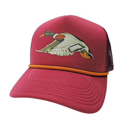 Local Girl Flying Fowl Foam Trucker Hat - Berry