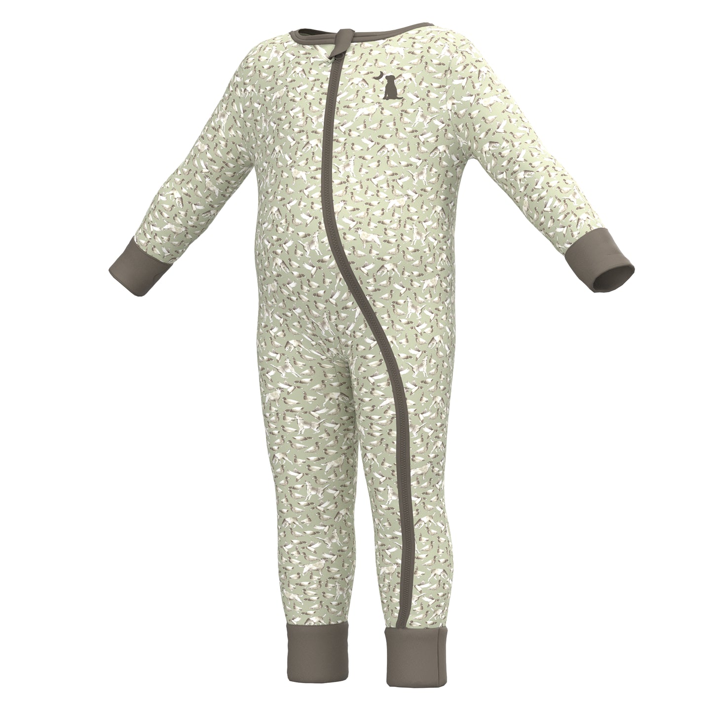 Baby Bodysuit - Green Duck Dog