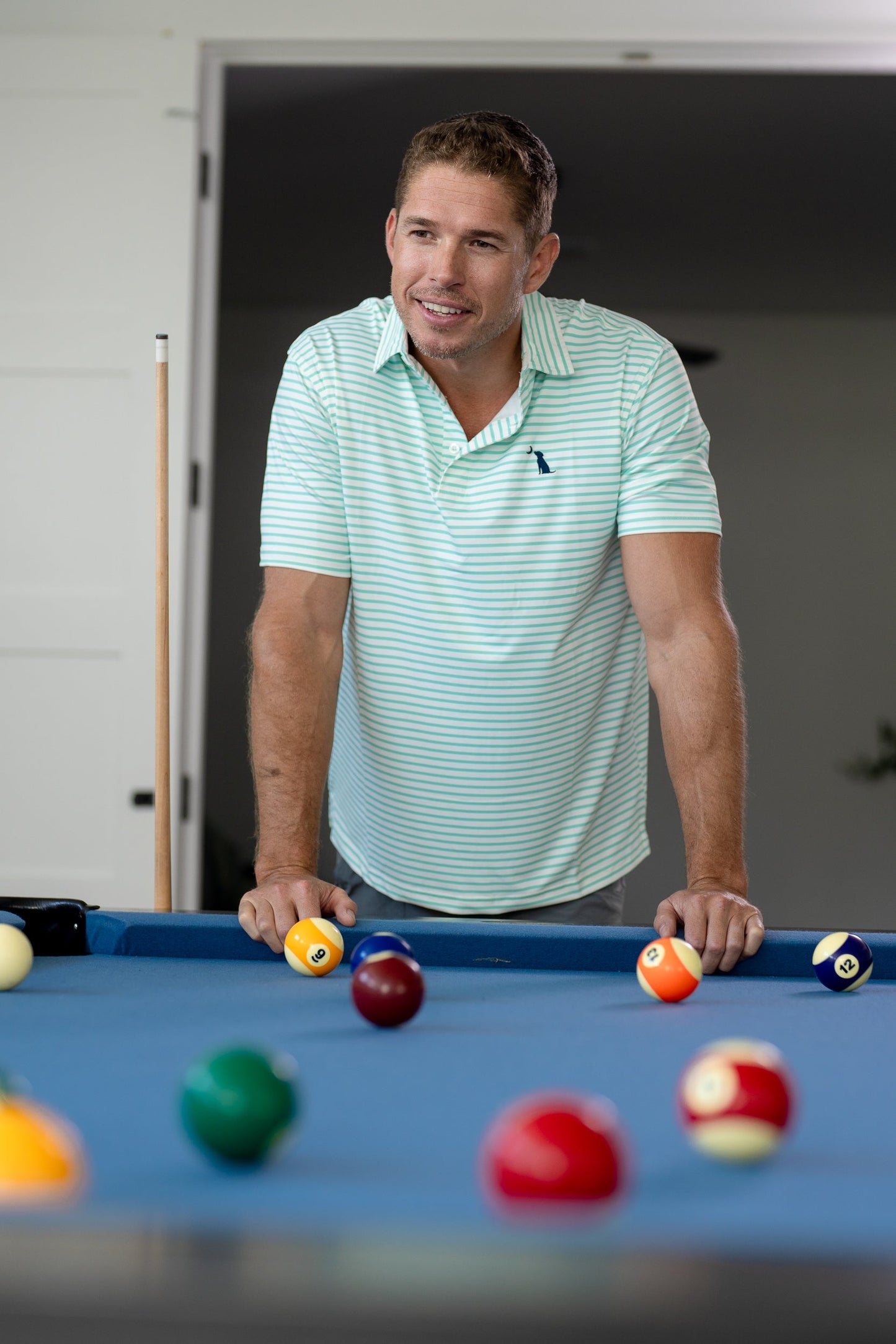 Edisto Polo - Peach/White