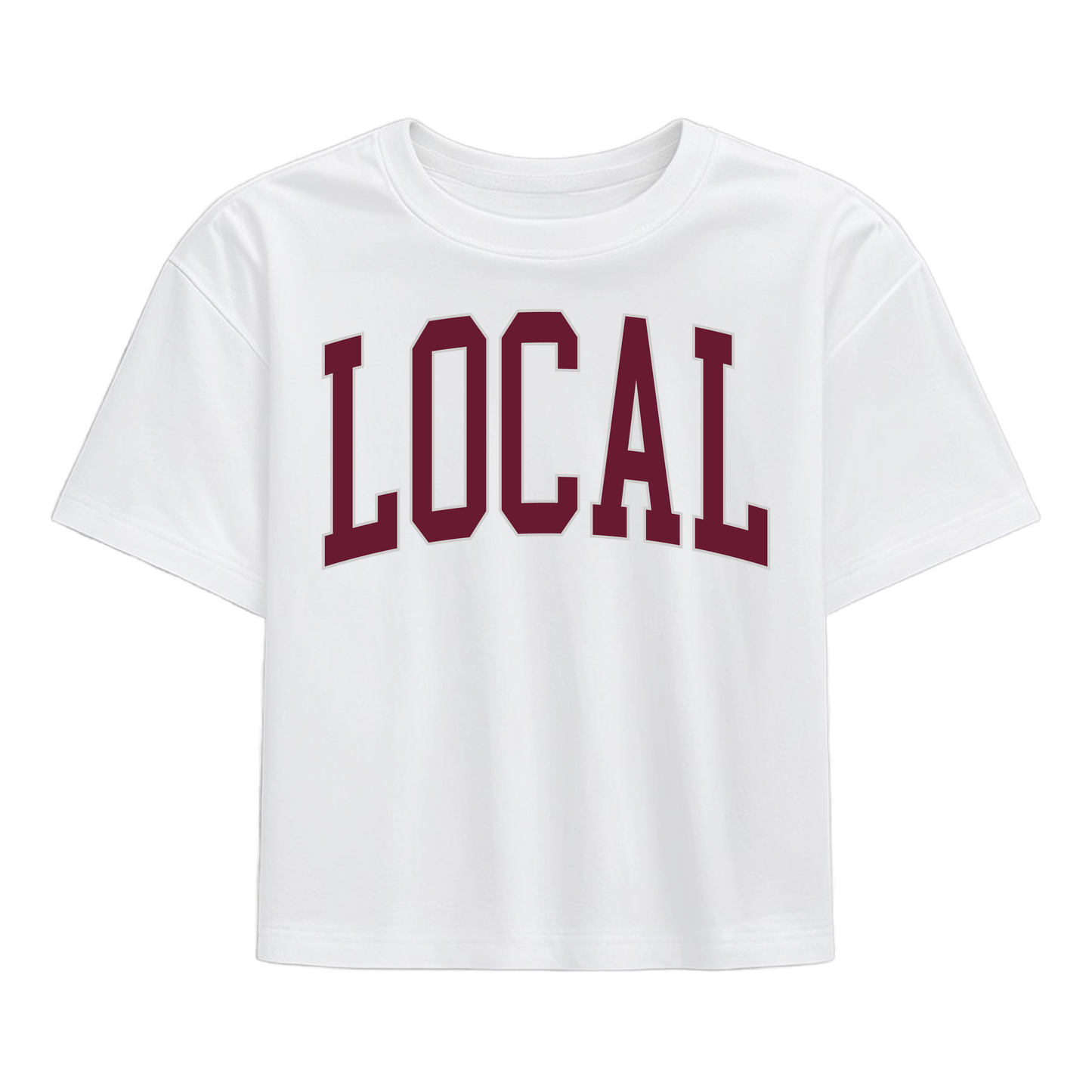 Local Girl Classic Collegiate Local T-Shirt - Maroon/Light Gray