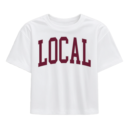Local Girl Classic Collegiate Local T-Shirt - Maroon/Light Gray
