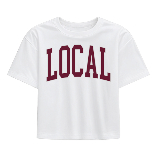 Local Girl Classic Collegiate Local T-Shirt - Maroon/Light Gray