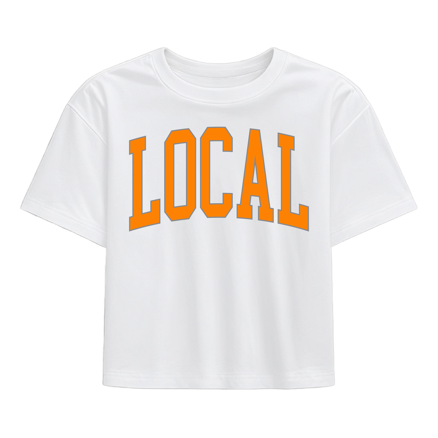 Local Girl Classic Collegiate Local T-Shirt - Big Orange/Gray