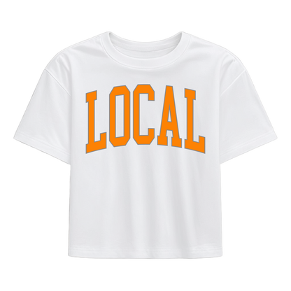 Local Girl Classic Collegiate Local T-Shirt - Big Orange/Gray