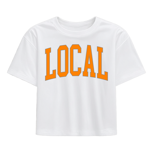 Local Girl Classic Collegiate Local T-Shirt - Big Orange/Gray