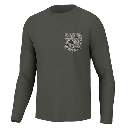 L/S Heather-Blend Crew - Mud
