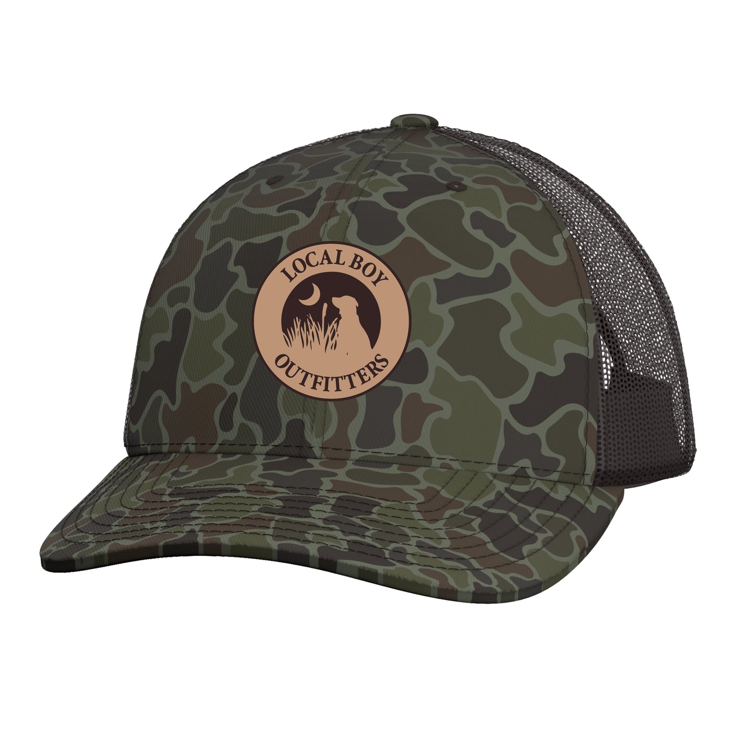 Leather Patch Trucker Hat - Localflage OD/Coffee