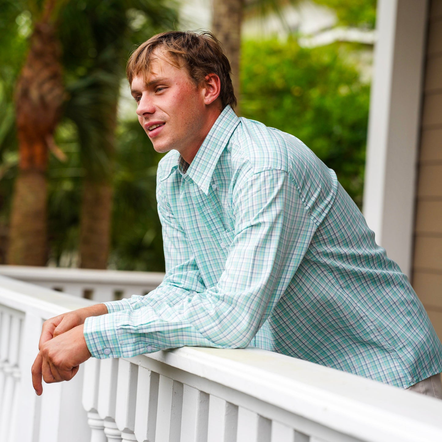 Lee Dress Shirt - Teal/Lime/Slate