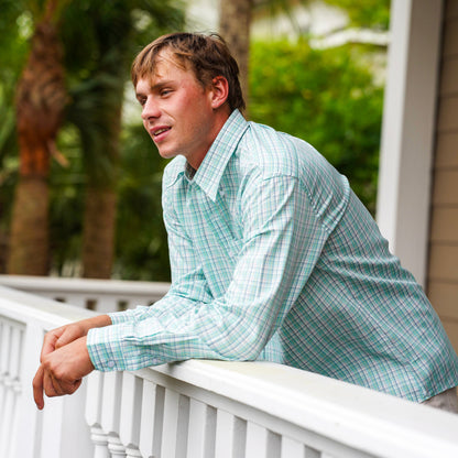 Lee Dress Shirt - Teal/Lime/Slate
