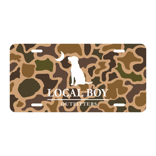 Local Boy License Plate - Old School Camo