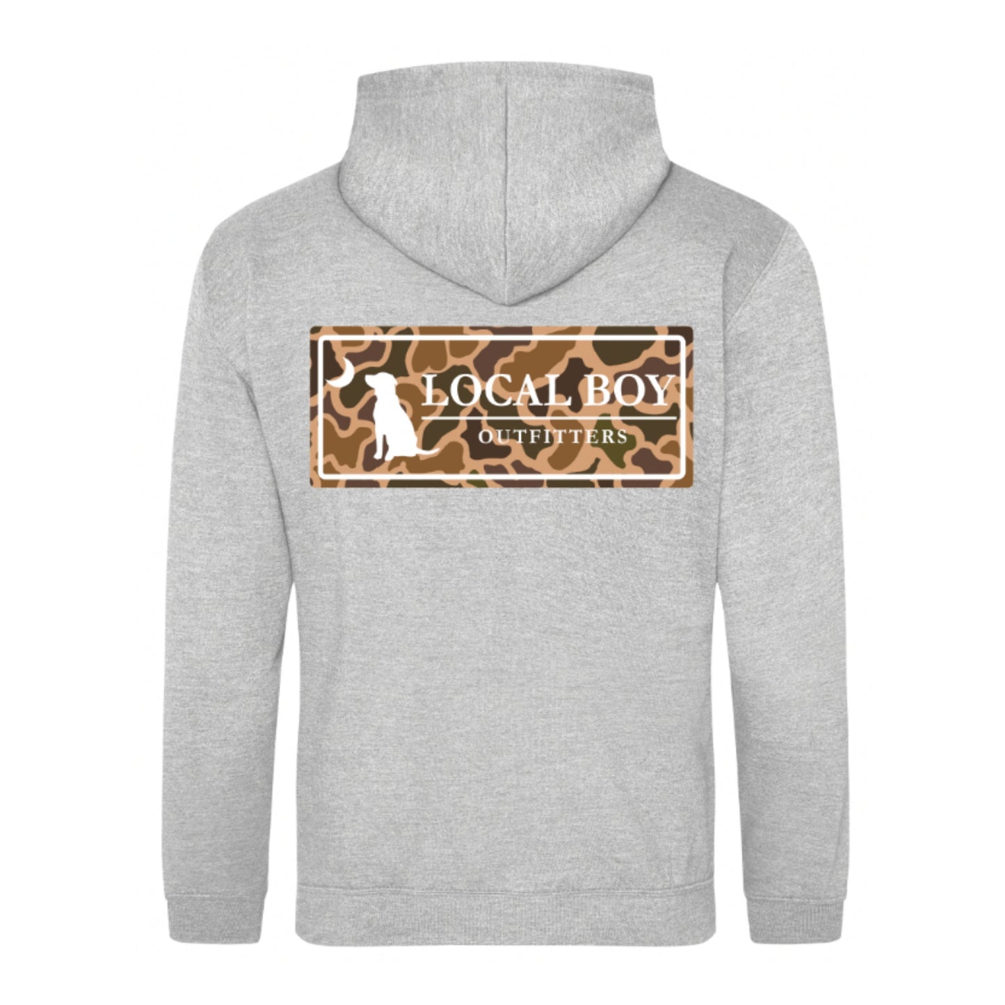 Old School Plate Cotton Hoodie - Heather Gray