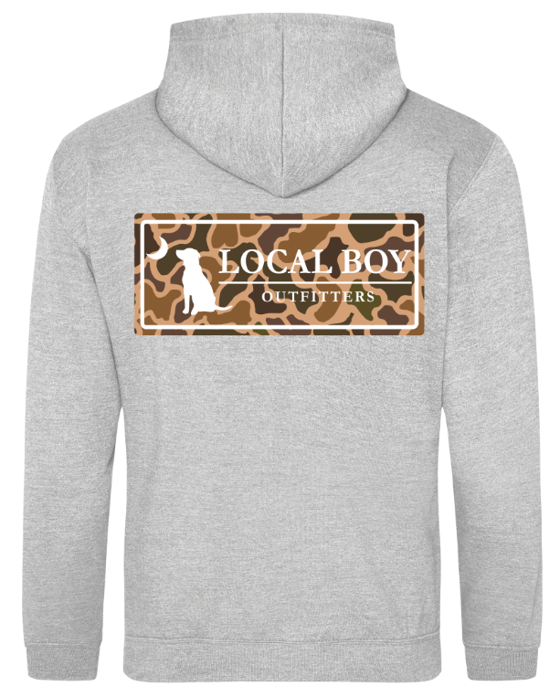 Old School Plate Hoodie -  Heather Gray