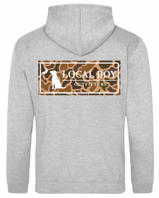 Old School Plate Hoodie -  Heather Gray